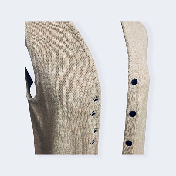 Christopher & Banks Sweater Vest Cat Embroidered size Medium - Picture 3 of 8